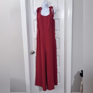 ASOS NWT Red Tie-Shoulder Wide-Leg Jumpsuit